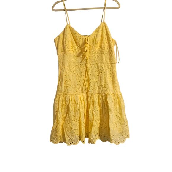 rowa Dresses & Skirts - Yellow Eyelet Mini Dress